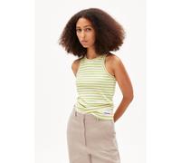 ARMEDANGELS KANITAA STRIPES - Damen Ripp-Top Slim Fit aus Bio-Baumwoll Mix super lime-pink light XL