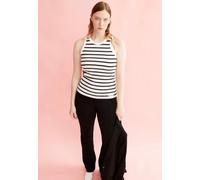 ARMEDANGELS Damen Ripp-Top KANITAA STRIPES Fitted Bio-Baumwoll-Mix Weiß-Schwarz M