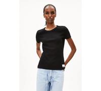 ARMEDANGELS T-Shirt KARDAA Ripp aus Bio-Baumwollmix Slim Fit mit Label Schwarz Gr. M