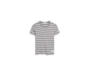 Armedangels - KARDAA STRIPE T-SHIRT silver melange-white - Gr. - S