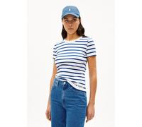 ARMEDANGELS KARDAA STRIPES - Damen Ripp-T-Shirt aus Bio-Baumwoll Mix white-lapis blue XS