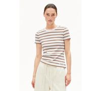 ARMEDANGELS KARDAA STRIPES Damen Ripp-T-Shirt aus Bio-Baumwoll Mix white-pale umber L