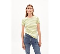 ARMEDANGELS KARDAA STRIPES - Damen Ripp-T-Shirt Regular Fit aus Bio-Baumwoll Mix super lime-pink light M