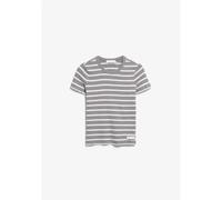 ARMEDANGELS KARDAA STRIPES T-Shirt - silver melange-white - Größe: XL