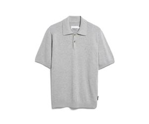 Armedangels - Kurzarm-Strickpoloshirt grau - Gr. - L