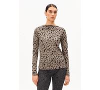 ARMEDANGELS Damen Longsleeve aus Bio-Baumwolle mit Leo-Print Leo Slim Fit Walnut Cream M