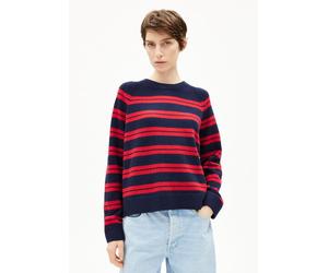 ARMEDANGELS LILIRIAA FINE STRIPES Damen Pullover aus Bio-Woll Mix tinted navy-candy apple S