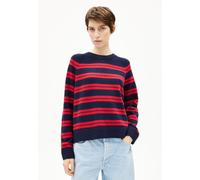 Armedangels Strickpullover LILIRIAA FINE STRIPES Loose Fit aus reinem Woll-Mix Marine XS