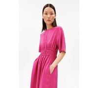 LEINEN-MIX GERAFFTES KLEID | Leinen-Mix - pink (M)