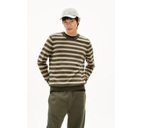 ARMEDANGELS LOUKAA FINE STRIPES - Männer Regular Fit Strickpullover - mehrfarbig XL forest pine-light sage