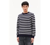 ARMEDANGELS LOUKAA FINE STRIPES - Männer Regular Fit Strickpullover - mehrfarbig XL night sky-silver melange