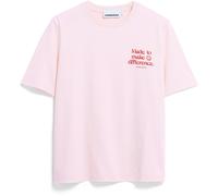 ARMEDANGELS Damen T-Shirt Lualaa Embro Regular Fit Bio-Baumwolle Rosa Gr. L
