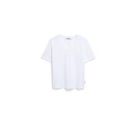 ARMEDANGELS LUALAA V-NECK - Frauen Regular Fit T-Shirt - weiss L white