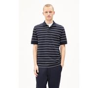 ARMEDANGELS MAARIO STRIPES - Männer Regular Fit Poloshirt - blau M night sky-broken white