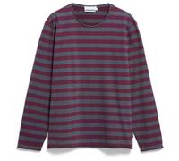 ARMEDANGELS - Maarkos L/S Stripes Brushed - Longsleeve, Gr. XXL, lila (SteelMelange/DarkCranberry)