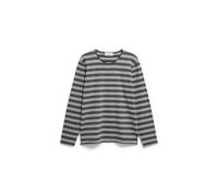 Armedangels - MAARKOS LS STRIPES BR silver melange-forest pine - Gr. - XL