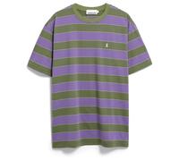 ARMEDANGELS - Maarkos Multi Stripes - T-Shirt, Gr. M, oliv (PungentPurple/FatigueGreen)