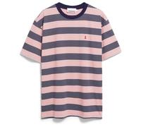 ARMEDANGELS - Maarkos Multi Stripes - T-Shirt, Gr. M, rosa (TintedNavy/Oatmilk)
