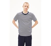ARMEDANGELS MAARKOS POCKET STRIPES - Männer Relaxed Fit T-Shirt - blau L night sky-broken white