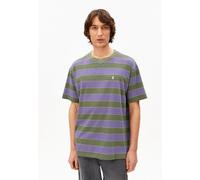 ARMEDANGELS - Maarkos Multi Stripes - T-Shirt, Gr. XXL, oliv (PungentPurple/FatigueGreen)