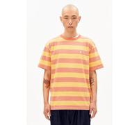 ARMEDANGELS MAARKOS STRIPES Herren T-Shirt aus Bio-Baumwolle sunflower-tabasco red XXL