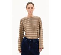 ARMEDANGELS MARYNAA FINE STRIPE - Damen Longsleeve aus Bio-Baumwoll Mix walnut cream-oatmilk XL