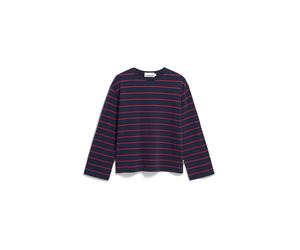 Armedangels - MARYNAA FINE STRIPE LONGSLEEVE tinted navy-candy apple - Gr. - M
