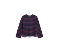 Armedangels - MARYNAA FINE STRIPE LONGSLEEVE tinted navy-candy apple - Gr. - S