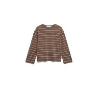 ARMEDANGELS MARYNAA FINE STRIPE - Damen Longsleeve aus Bio-Baumwoll Mix walnut cream-oatmilk XS