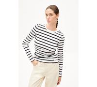 ARMEDANGELS MAYWAA STRIPES - Damen Ripp-Longsleeve aus Bio-Baumwoll Mix white-black S