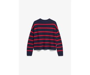 ARMEDANGELS MERINAA STRIPES Pullover - tinted navy-candy apple - Größe: S
