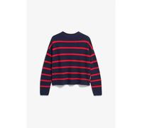 ARMEDANGELS MERINAA STRIPES Pullover - tinted navy-candy apple - Größe: XL