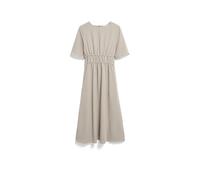LEINEN-MIX GERAFFTES KLEID | Leinen-Mix - beige (L)