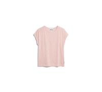 ARMEDANGELS Damen T-Shirt aus Bio-Baumwolle ONELIAA Lovely Stripes Loose Fit Oatmilk-deep Rosalilly