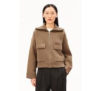 BAUMWOLL-WOLL STRICKJACKE | - braun (L)