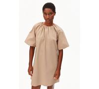 POPLIN BALLON-MINI-KLEID | 100% Bio-Baumwolle - braun (XS)