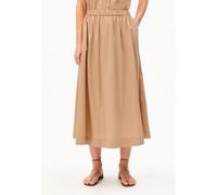POPLIN MIDI-ROCK A-LINIE | 100% Bio-Baumwolle - braun (S)