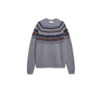 ARMEDANGELS KAALLA FAIR ISLE - Männer Regular Fit Strickpullover - mehrfarbig S silver melange-dusty orange