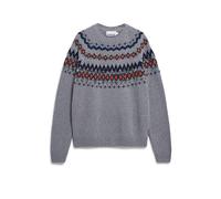 ARMEDANGELS KAALLA FAIR ISLE - Männer Regular Fit Strickpullover - mehrfarbig XL silver melange-dusty orange