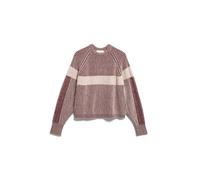 Armedangels - RIB ARTWORK KNIT SWEATER velvet red-oatmilk-honey melange - Gr. - XXL