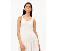 MATERIAL-MIX KLEID | Bio-Baumwoll Mix - weiss (M)
