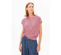 ARMEDANGELS SLUB JERSEY STRIPE Damen T-Shirt aus Bio-Baumwolle pink mist-mars red XS
