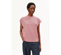 ARMEDANGELS SLUB JERSEY STRIPE Damen T-Shirt aus Bio-Baumwolle pink mist-mars red XXL