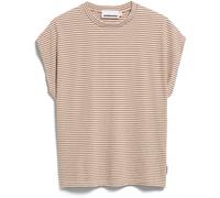 Armedangels - SLUB JERSEY STRIPE T-SHIRT oatmilk-cinnamon dust - Gr. - M