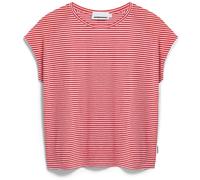 ARMEDANGELS Damen T-Shirt SLUB JERSEY STRIPE aus Bio-Baumwolle pink mist-mars red S