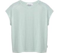 Armedangels Damen T-Shirt Slub Jersey Stripe aus Bio-Baumwolle Loose Fit Grün Größe XS