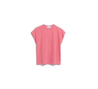 ARMEDANGELS Damen-T-Shirt SLUB JERSEY STRIPE aus Bio-Baumwolle Pink Mist/Mars Red Größe M