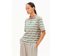 ARMEDANGELS STRIPE Damen T-Shirt aus Bio-Baumwolle walnut cream-pool green-lime juice XXL