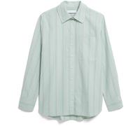Armedangels Damen Bluse Stripe Loose – aus Bio-Baumwolle, gestreift – Größe L, Grau