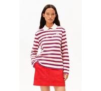 ARMEDANGELS STRIPE POLO Damen Longsleeve aus Bio-Baumwolle light oatmilk-mars red-dynamo blue XS